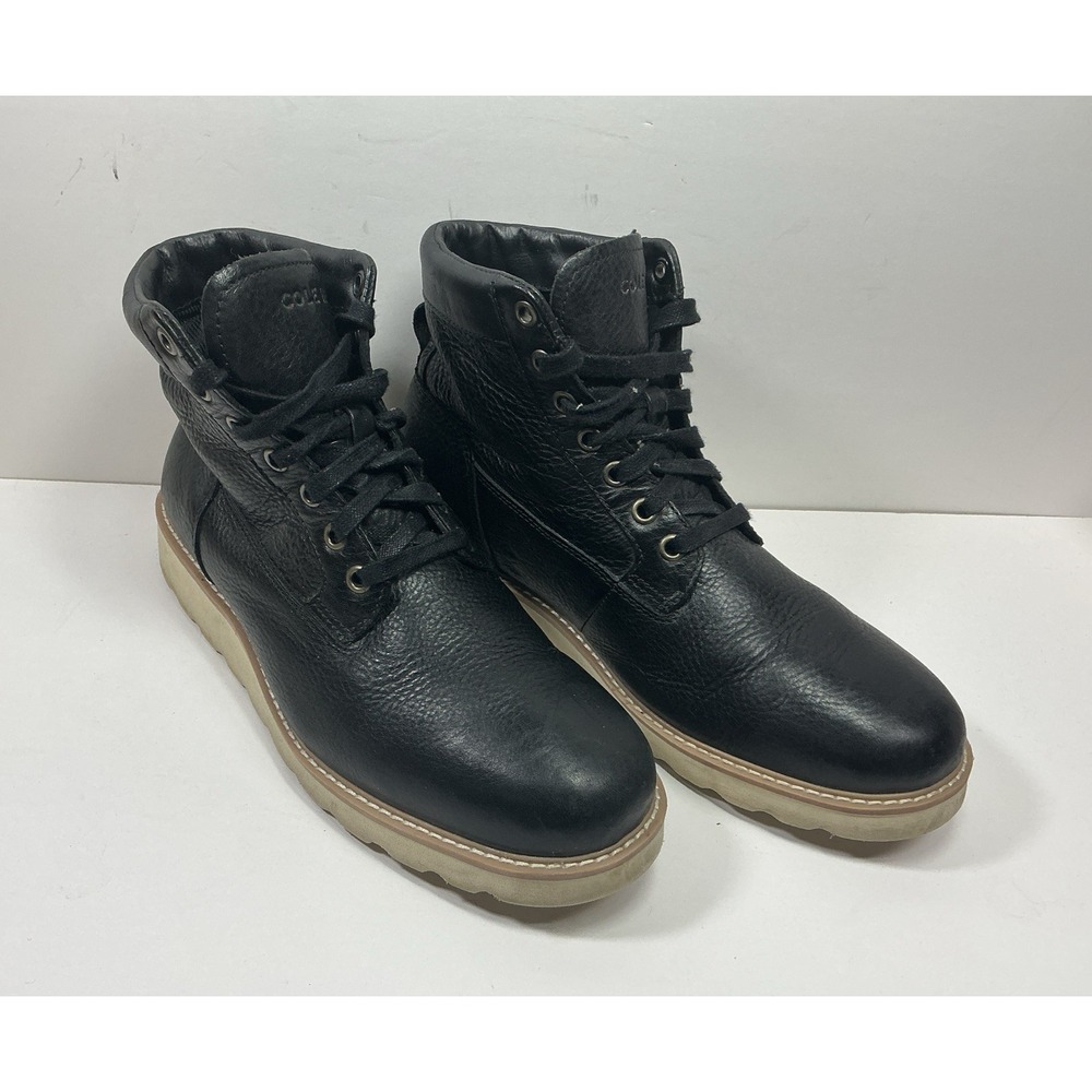 Cole Haan Nantucket Black Leather Boot Mens Sz 8 Grand‎ OS Ankle No Insoles